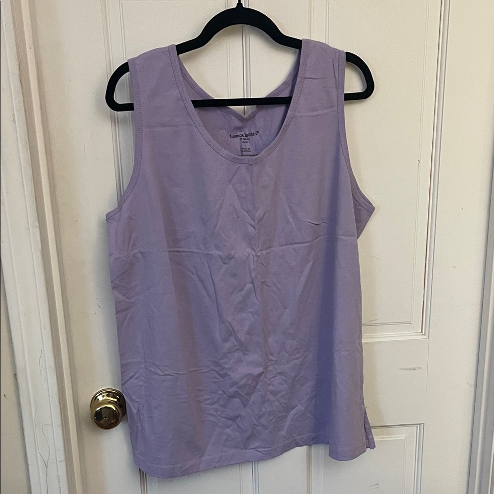 Woman Within Lavender Scoop Neck Tank Top